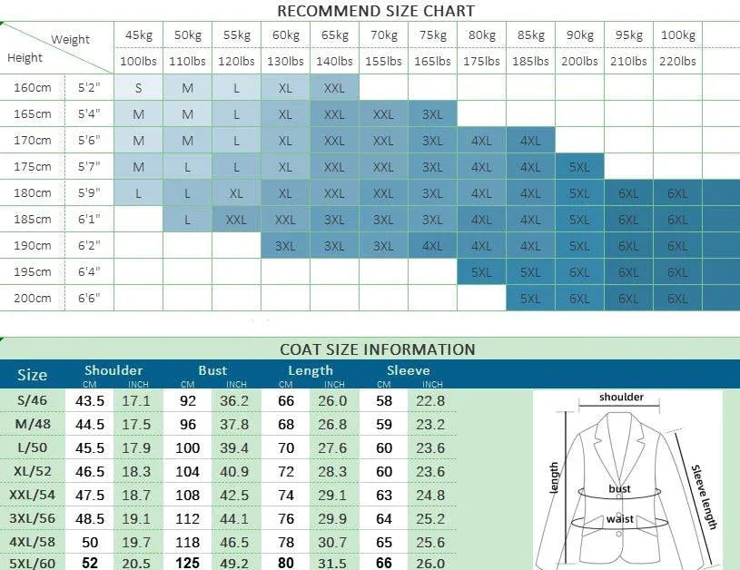 Men Blazer - 1-Button Business -Guocali