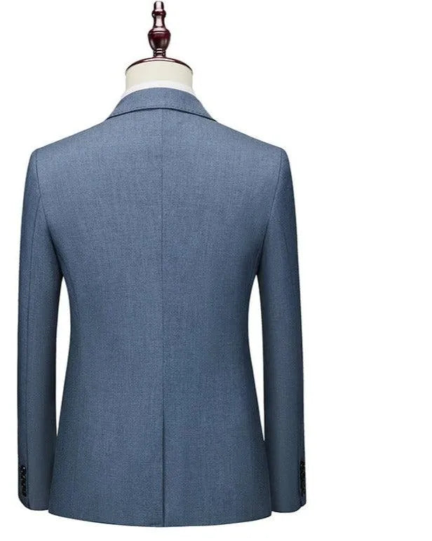 Men Blazer - 1-Button Style Blazer - Blue -Guocali