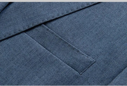 Men Blazer - 1-Button Style Blazer - Blue -Guocali