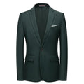 Men Blazer - 1-Button Style Blazer - Green -Guocali