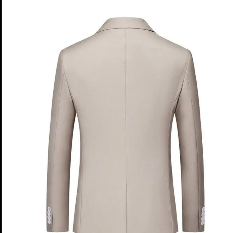 Men Blazer - 1-Button Style Blazer - Khaki -Guocali
