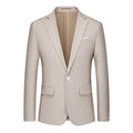 Men Blazer - 1-Button Style Blazer - Khaki -Guocali