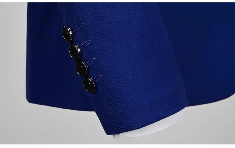 Men Blazer - 1-Button Style Blue Blazer -Guocali