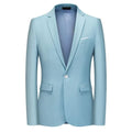 Men Blazer - 1-Button Style Formal Blazer - Light Blue -Guocali