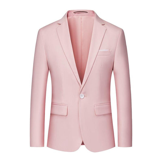 Men Blazer - 1-Button Style Formal Blazer - Pink - Men Blazer - Guocali