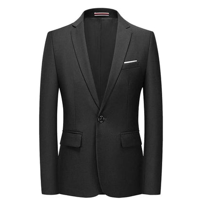 Men Blazer - Black 1-Button Style Formal Blazer -Guocali