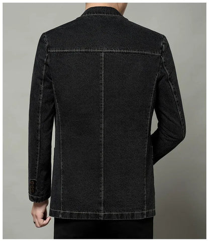 Men Blazer - Casual Denim Blazer -Guocali