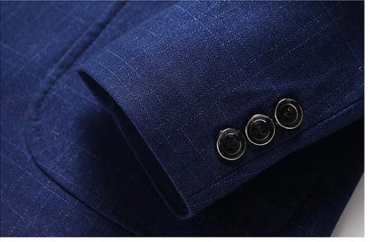 Men Blazer - Checked Formal Blazer -Guocali