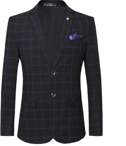 Men Blazer - Checked Formal Blazer -Guocali