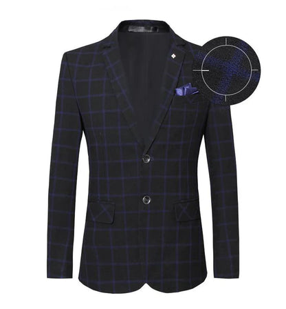 Men Blazer - Checked Formal Blazer -Guocali