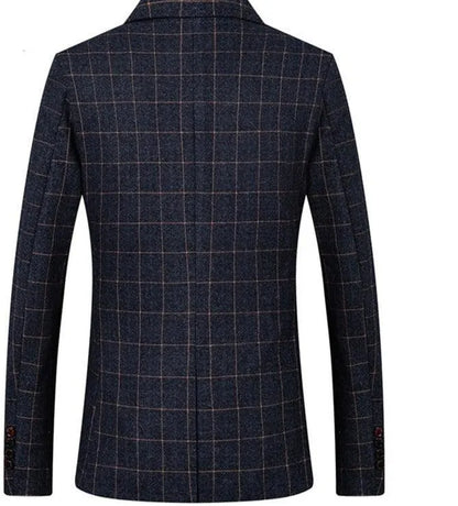 Men Blazer - Checked Formal Blazer -Guocali