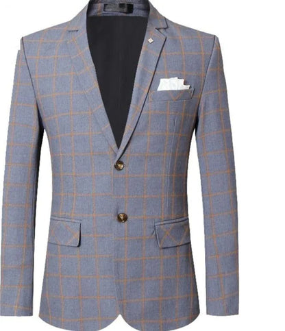 Men Blazer - Checked Formal Blazer -Guocali