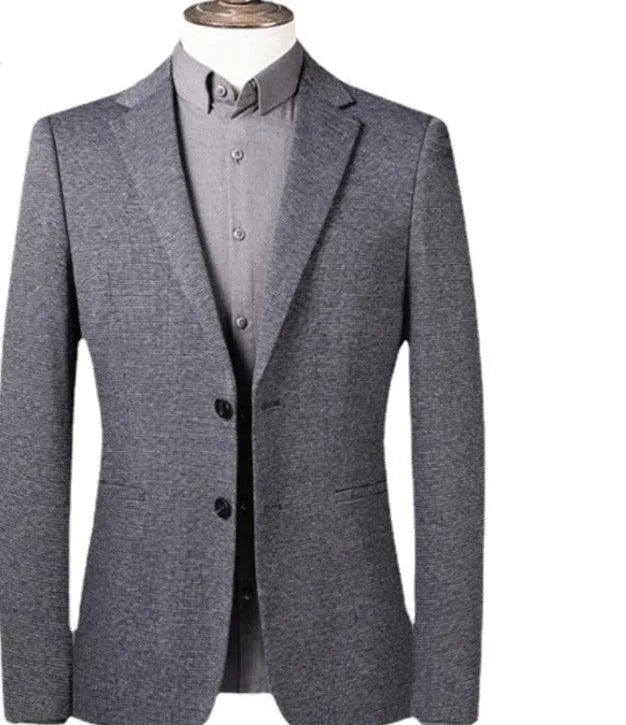 Men Blazer - Grey Slim Fit Blazer -Guocali