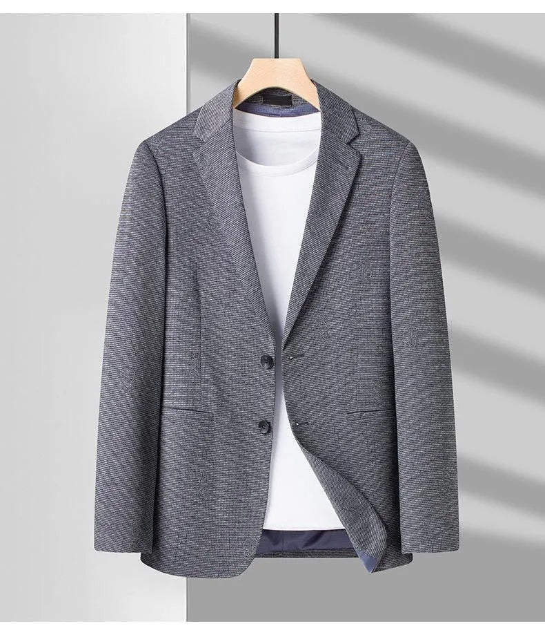 Men Blazer - Grey Slim Fit Blazer -Guocali