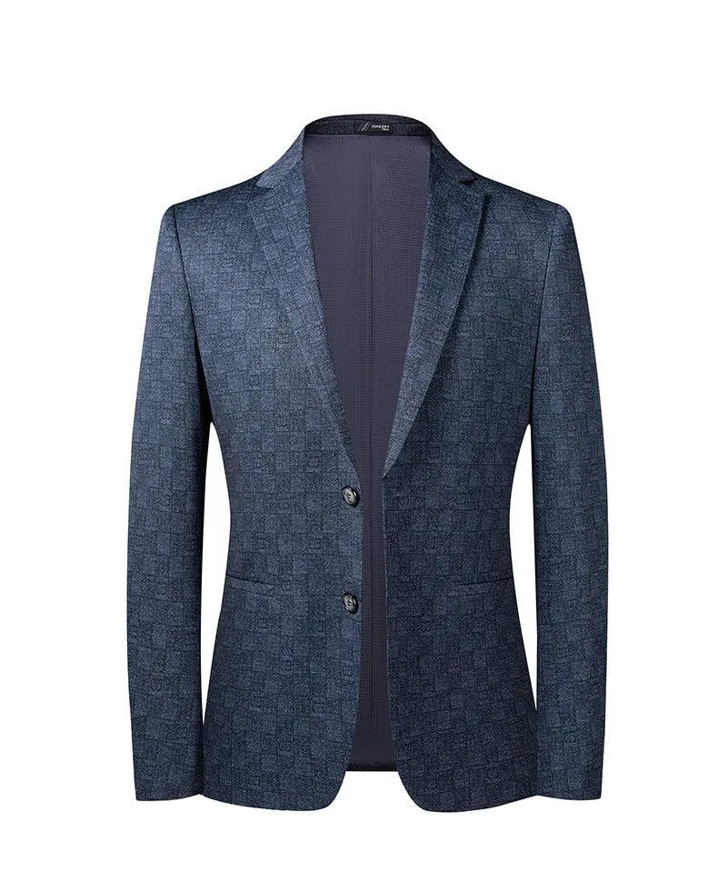 Men Blazer - Plaid Slim Fit Blazer -Guocali