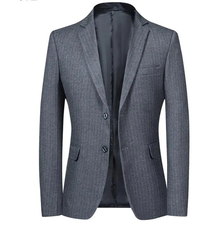 Men Blazer - Striped Formal Blazer -Guocali
