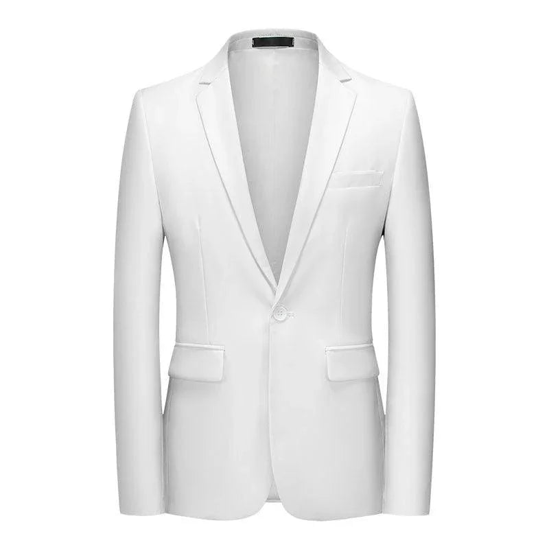 Men Blazer - White 1-Button Style Formal Blazer -Guocali