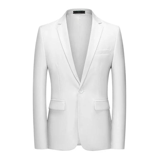 Men Blazer - White 1-Button Style Formal Blazer -Guocali