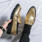 Men Casual Chunky Dress Loafers - Buckles Straps Monk Strap Formal Dress Shoes