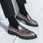 Men Casual Chunky Dress Loafers - Buckles Straps Monk Strap Formal Dress Shoes