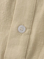 Men Casual Cotton Mandarin Collar Shirt – Breathable - Blue -Guocali