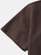 Men Casual Cotton Mandarin Collar Shirt – Breathable - Blue -Guocali