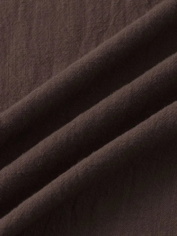 Men Casual Cotton Mandarin Collar Shirt – Breathable - Blue -Guocali