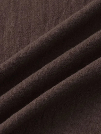 Men Casual Cotton Mandarin Collar Shirt – Breathable - Blue -Guocali