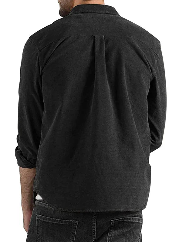 Men Casual Long Sleeves Button-Down Overshirt – Breathable - Brown -Guocali