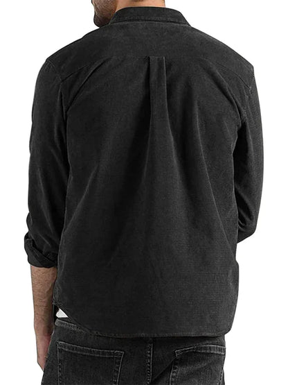 Men Casual Long Sleeves Button-Down Overshirt – Breathable - Brown -Guocali