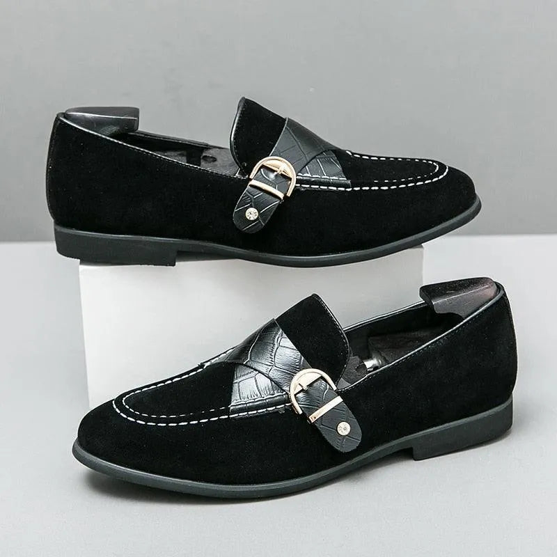 Men Casual Slipper Dress Loafers - Slip-On, Buckles Formal Dress Shoes