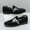 Men Casual Slipper Dress Loafers - Slip-On, Buckles Formal Dress Shoes