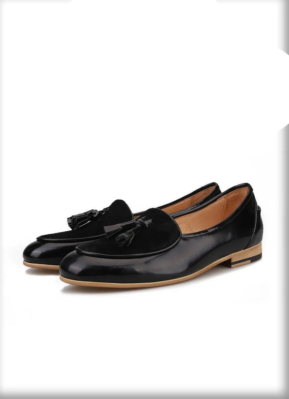 Men Casual Tassel Apron Toe Dress Loafers - Slip-On Formal Dress Shoes