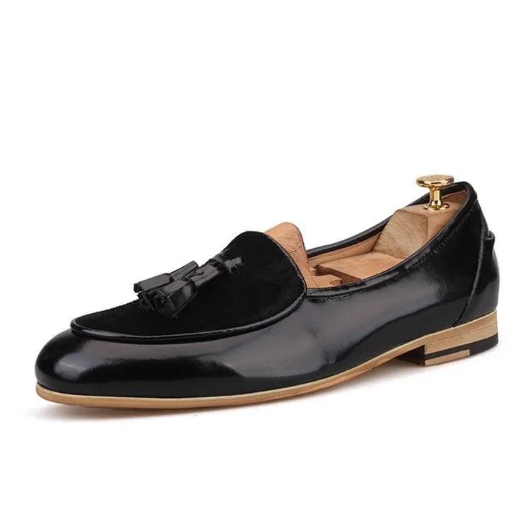 Men Casual Tassel Apron Toe Dress Loafers - Slip-On Formal Dress Shoes