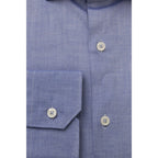 Men Cotton Long Sleeves Dress Shirt – Breathable - Blue -Guocali