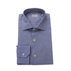 Men Cotton Long Sleeves Dress Shirt – Breathable - Blue -Guocali