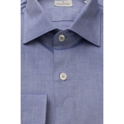 Men Cotton Long Sleeves Dress Shirt – Breathable - Blue -Guocali