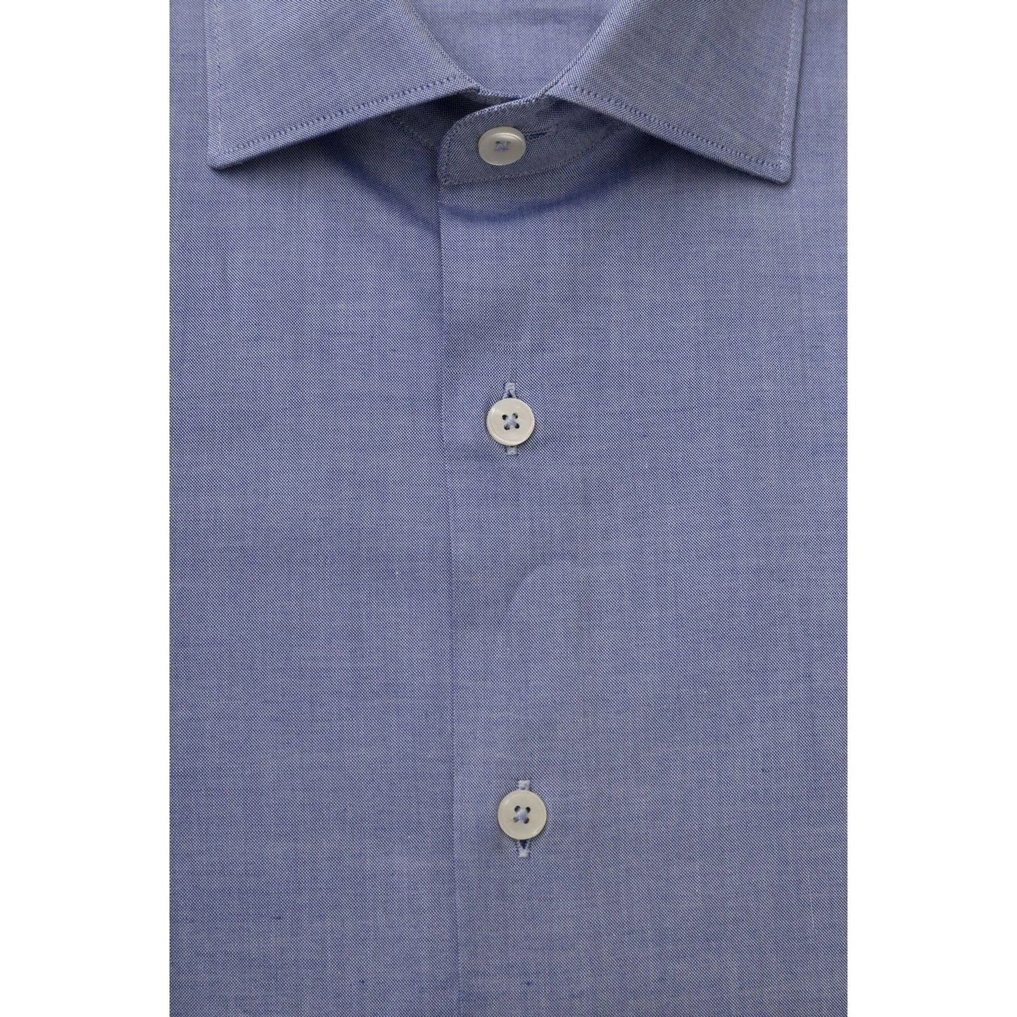 Men Cotton Long Sleeves Dress Shirt – Breathable - Blue -Guocali