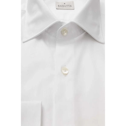 Men Cotton Long Sleeves Dress Shirt – Breathable - White -Guocali