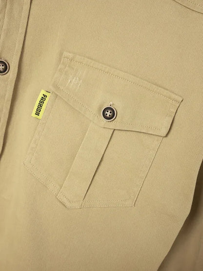 Men Cotton Long Sleeves Regular Fit Casual Shirt – Slight Elasticity - Green -Guocali