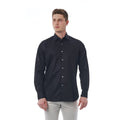 Men Cotton Long Sleeves Regular Fit Point Collar Dress Shirt – Breathable - Black -Guocali