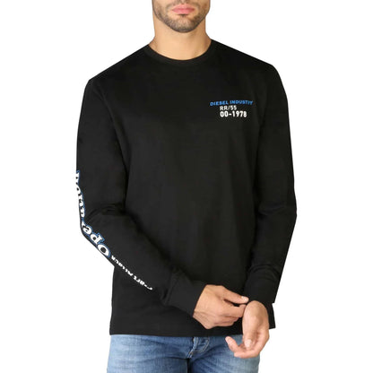 Men Crew-Neck Long-Sleeves T-Shirt – Breathable - Black -Guocali