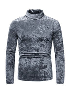 Men Crew-Neck Long-Sleeves T-Shirt – Stretchable - Red -Guocali