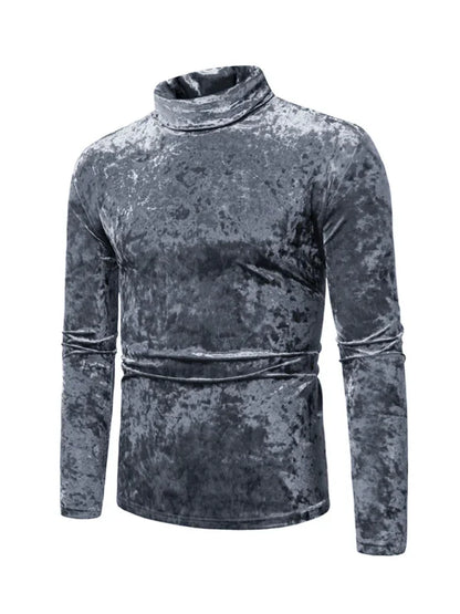 Men Crew-Neck Long-Sleeves T-Shirt – Stretchable - Red -Guocali