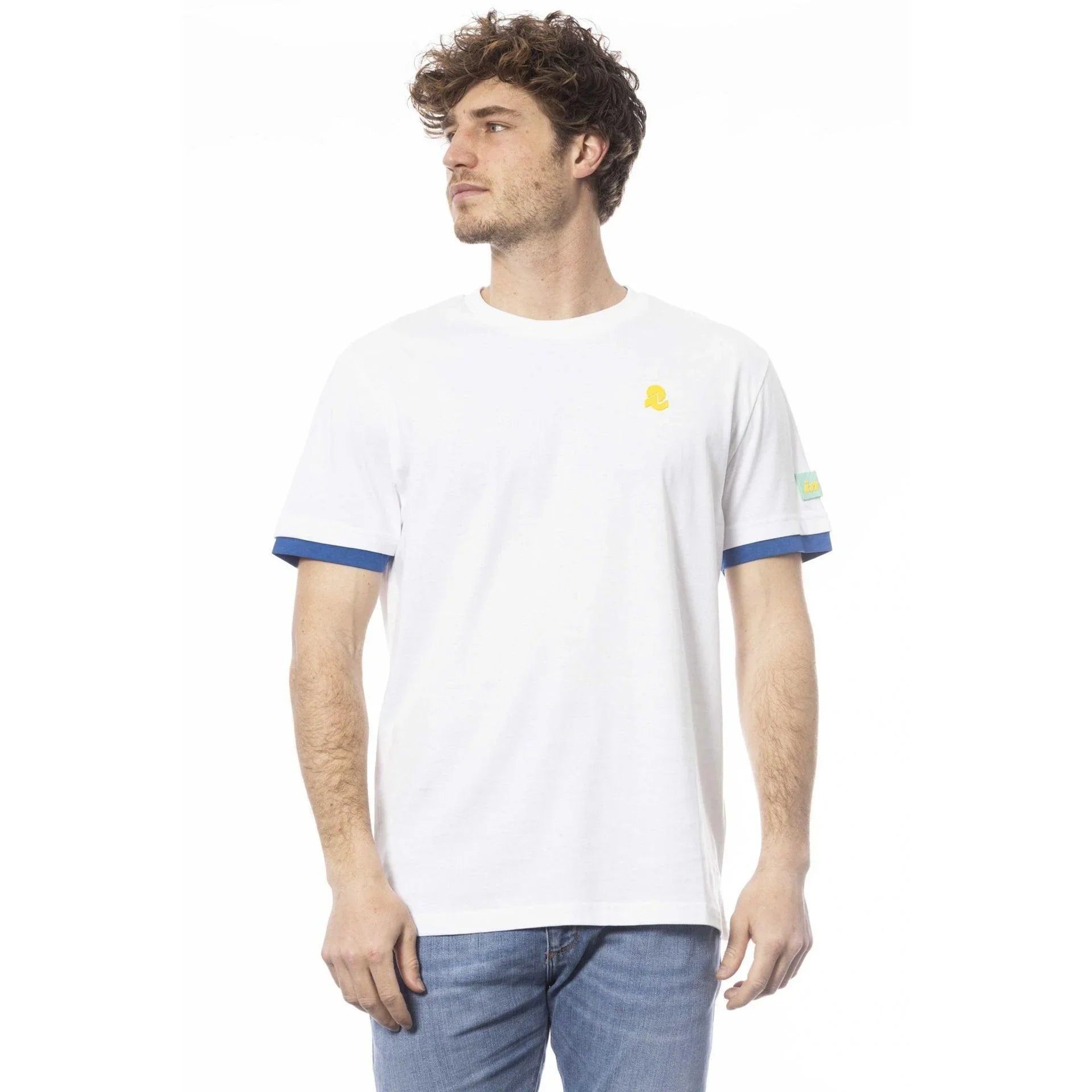 Men Crew-Neck Short-Sleeves T-Shirt – Breathable, Blue, Yellow