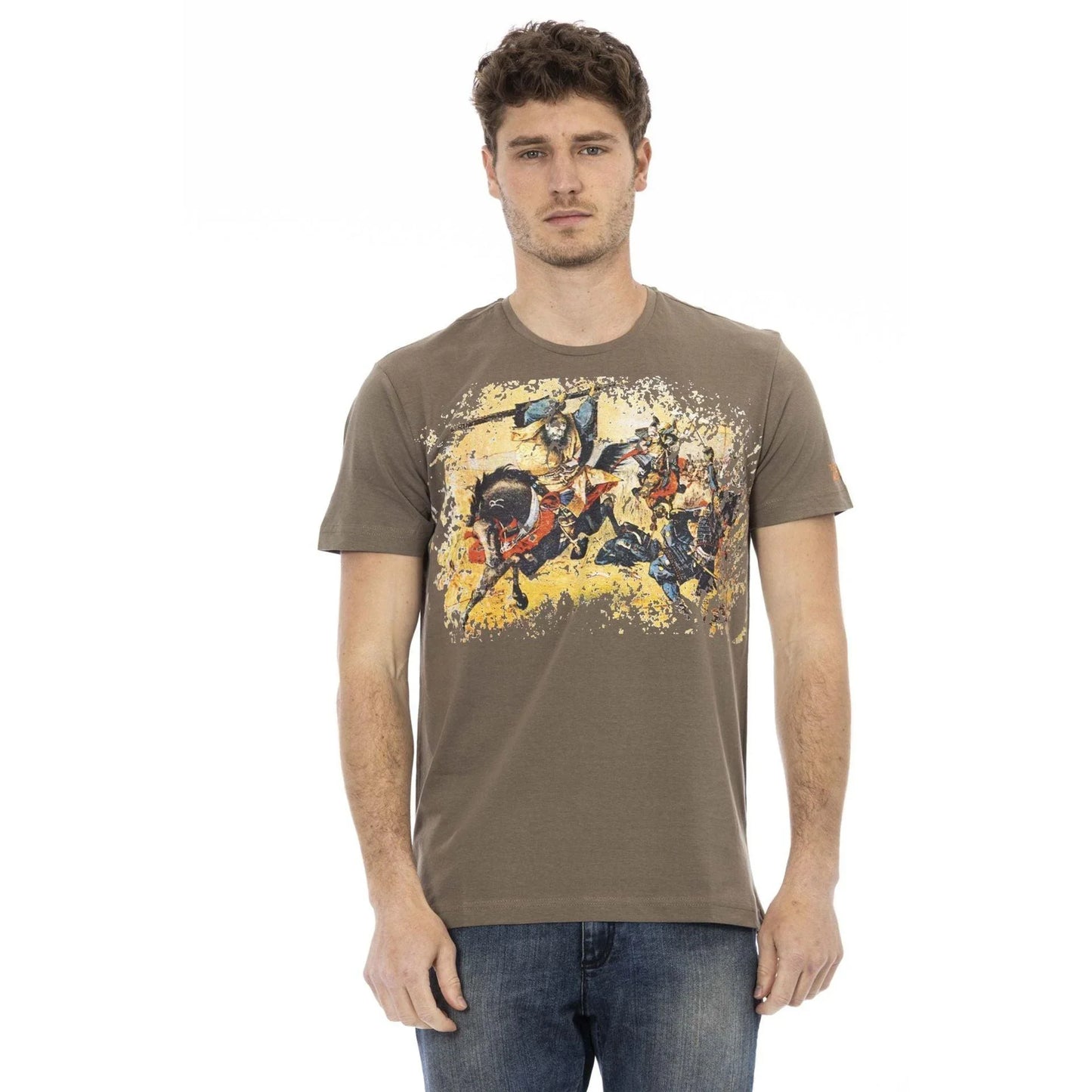 Men Crew-Neck Short-Sleeves T-Shirt – Breathable - Brown, Multicolor -Guocali