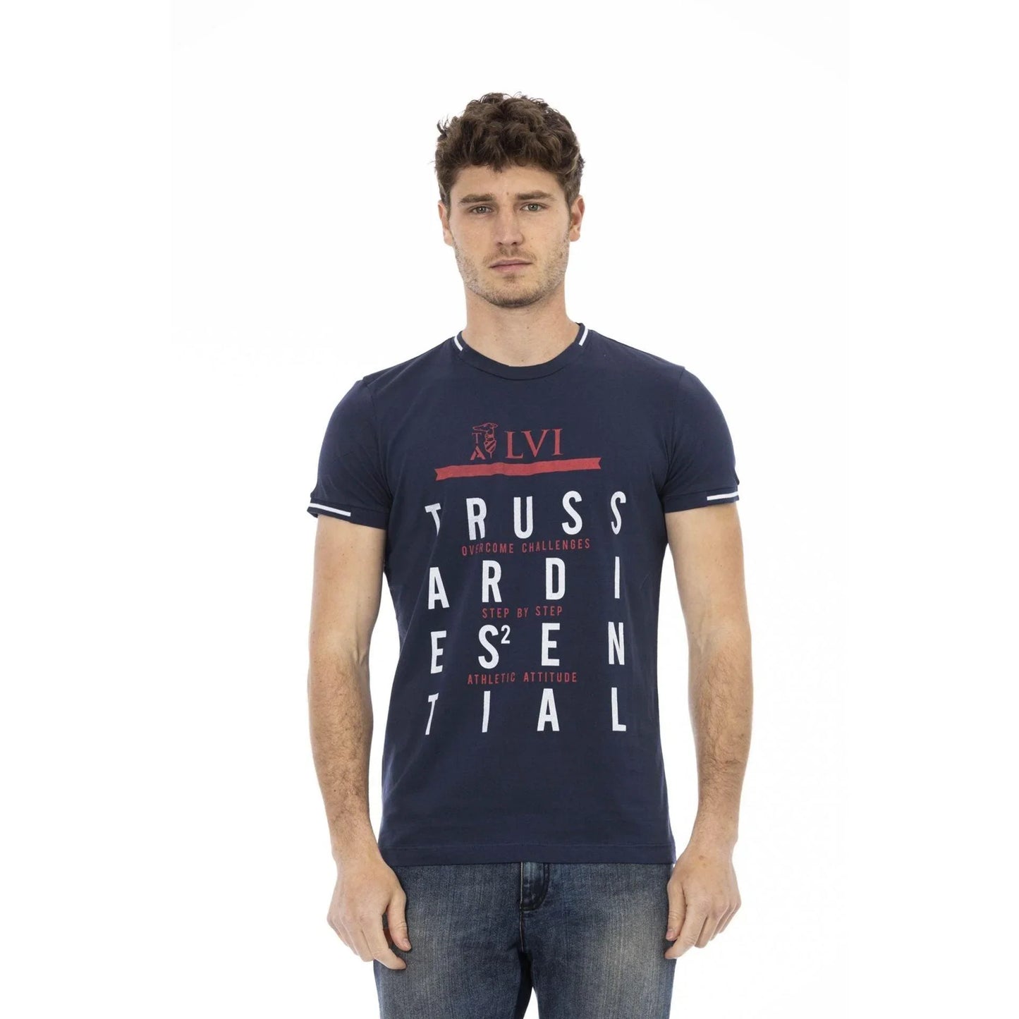 Men Crew-Neck Short-Sleeves T-Shirt – Breathable - Navy, Blue, White, Red -Guocali