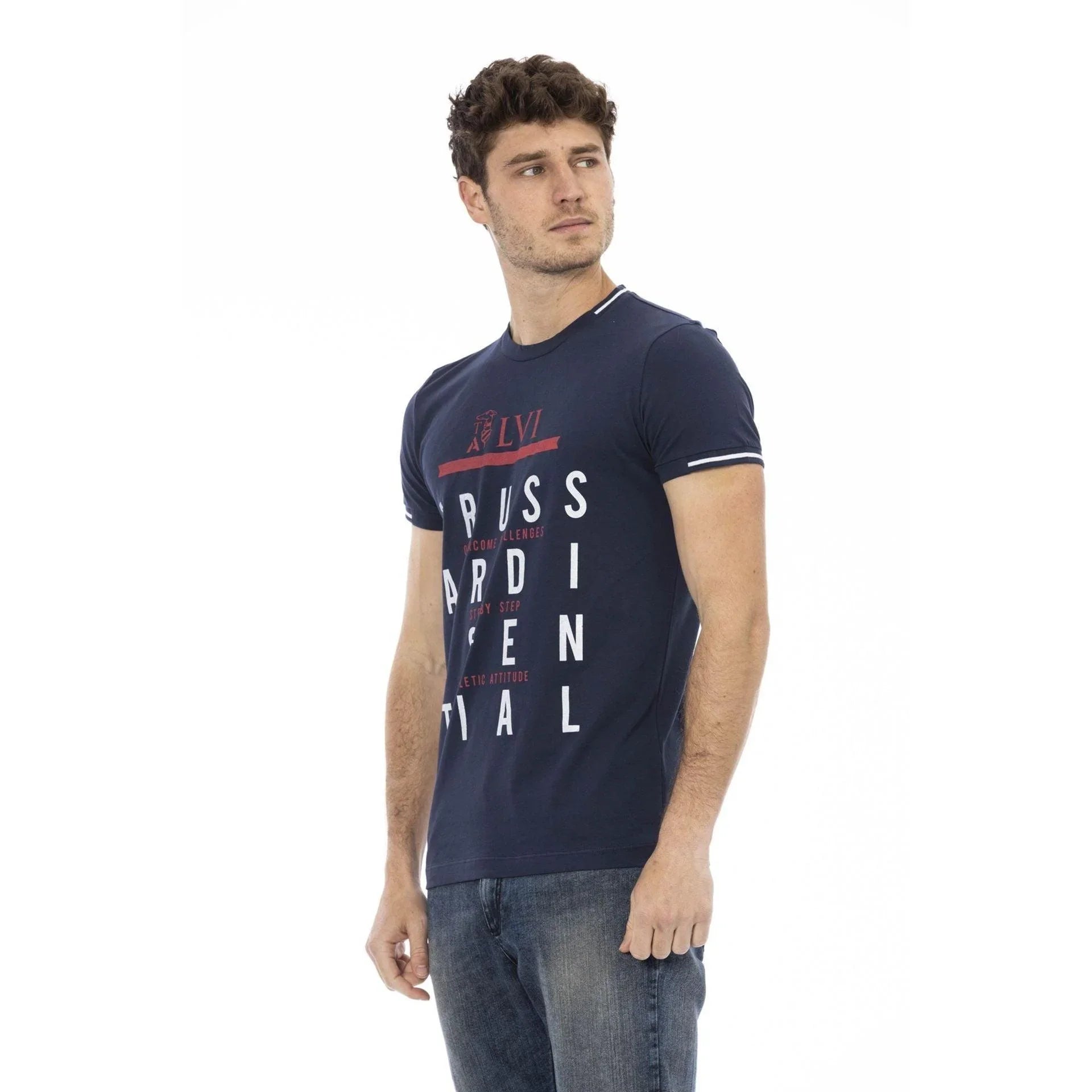 Men Crew-Neck Short-Sleeves T-Shirt – Breathable - Navy, Blue, White, Red -Guocali