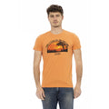 Men Crew-Neck Short-Sleeves T-Shirt – Breathable - Orange -Guocali