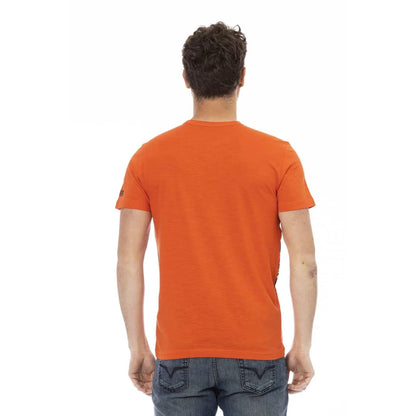 Men Crew-Neck Short-Sleeves T-Shirt – Breathable - Orange -Guocali